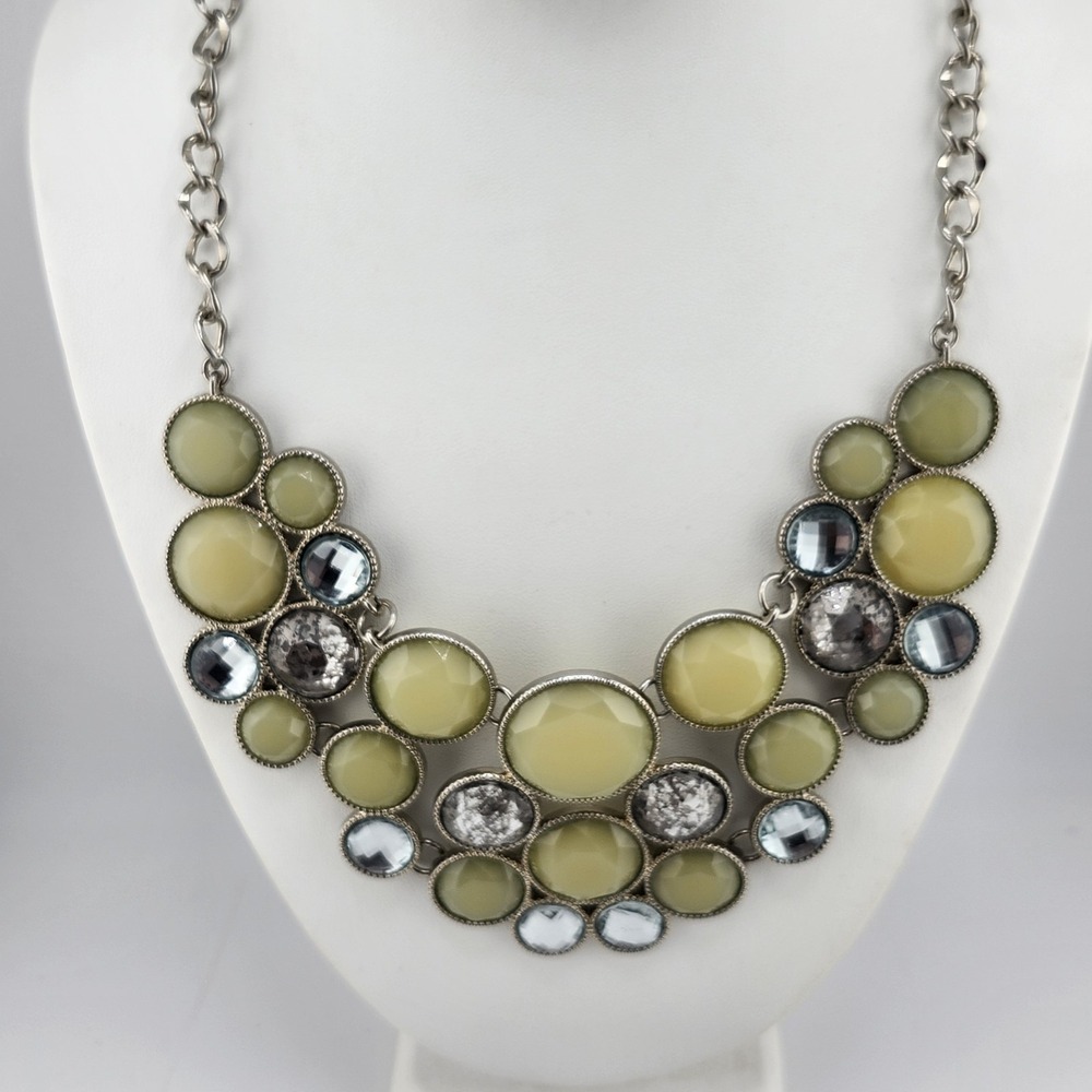 New York And Co Bib Necklace Silver Tone